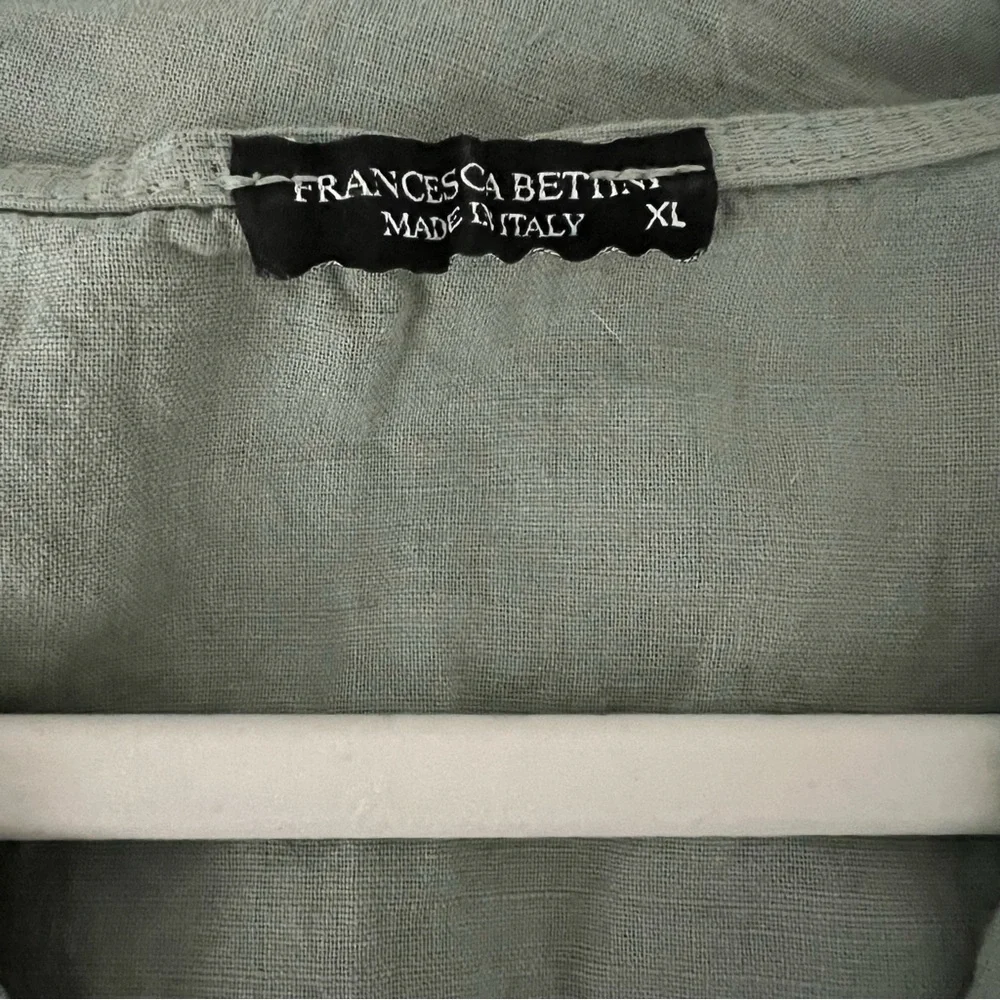 Francesca Bettini Made in Italy Sleeveless V-Neck Linen/Cotton Blend Dress - Picture 3 of 9
